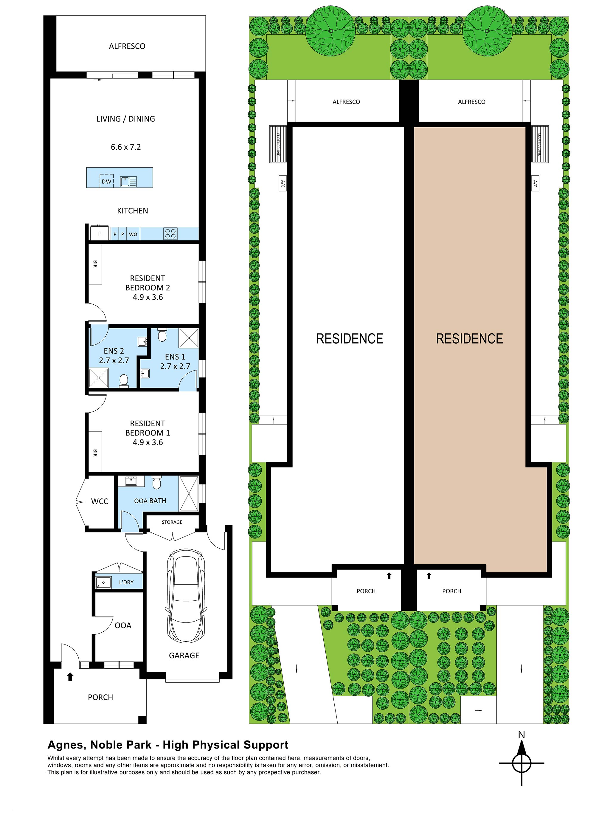 Conveniently located in desirable suburb 2 Bed/2 Bath (+OOA) HPS — Floorplan 1