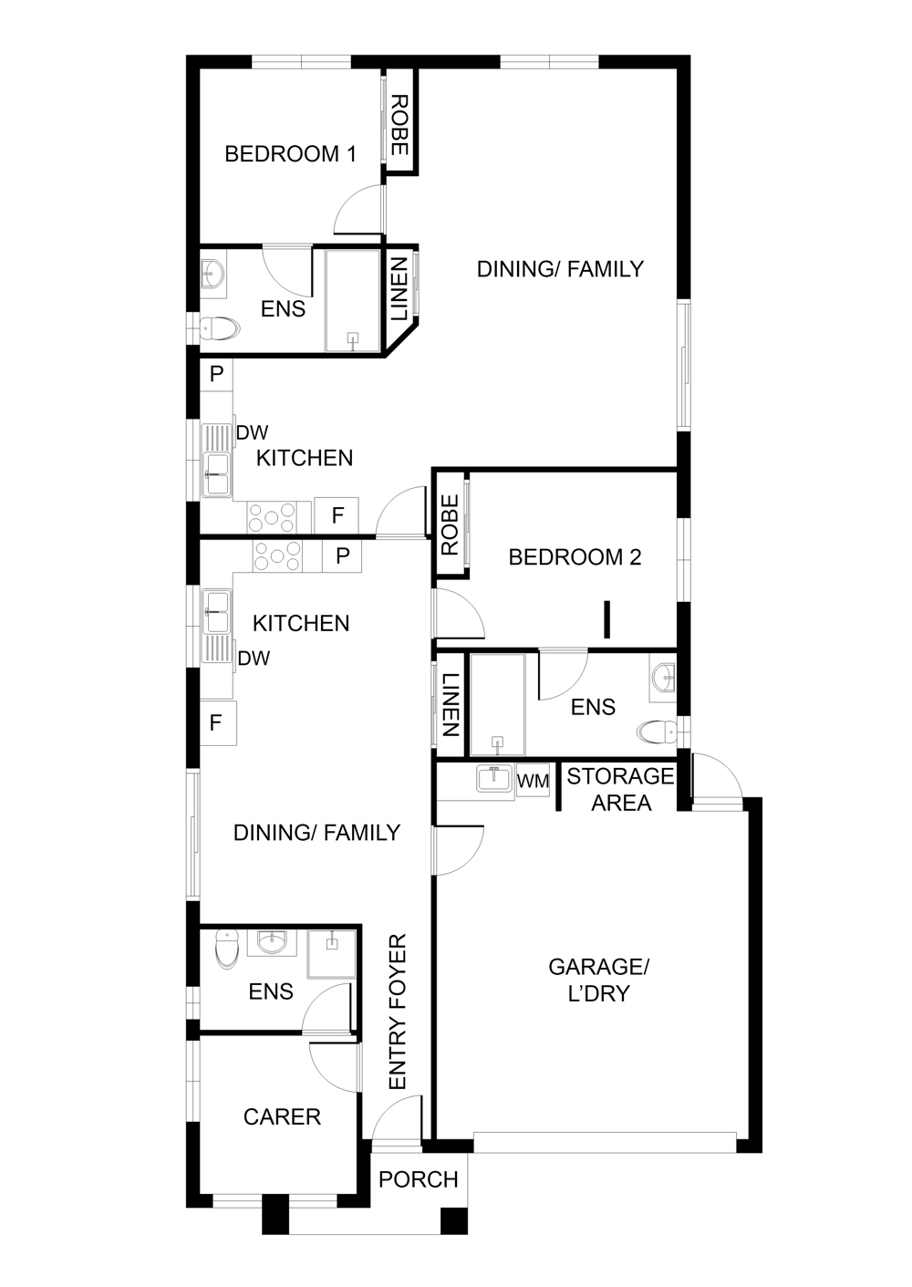 ROBUST DESIGN, REAL PRIVACY Two Independent SDA Homes Under One Roof — Floorplan 1