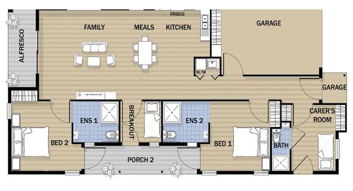 Sunbury - Brand New 2 Bedroom House. SDA, SIL & High Physical Support Home! — Floorplan 1