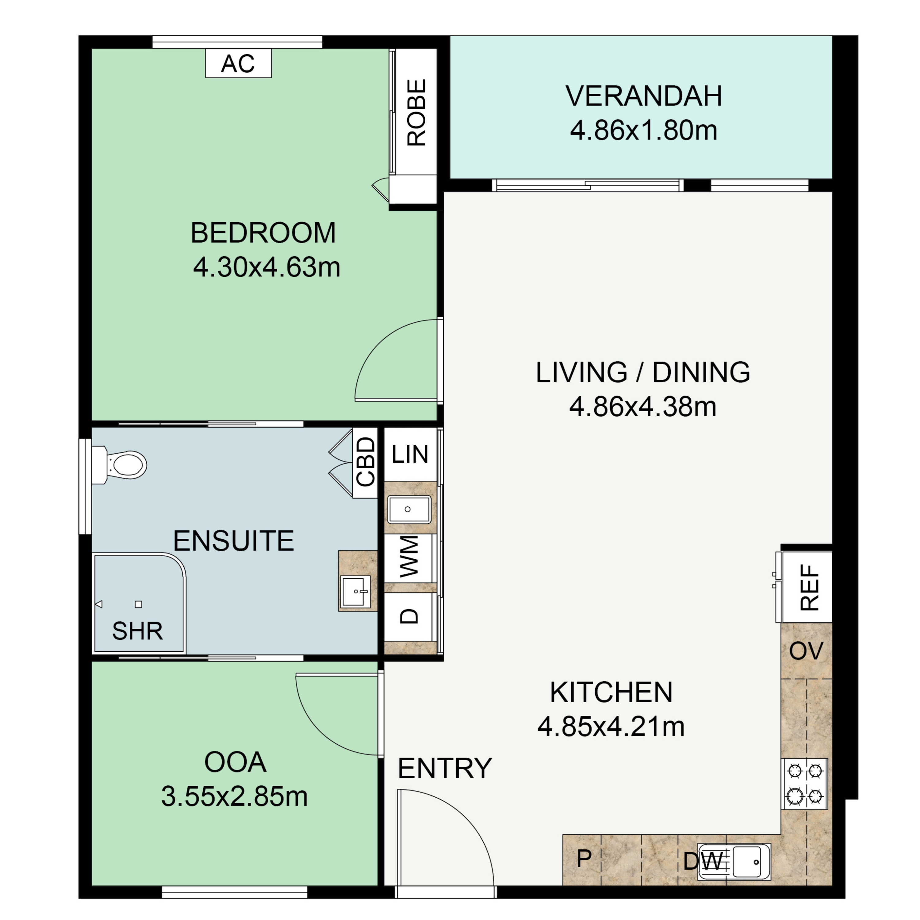 1 Bedroom Villas, Coogee — Floorplan 1