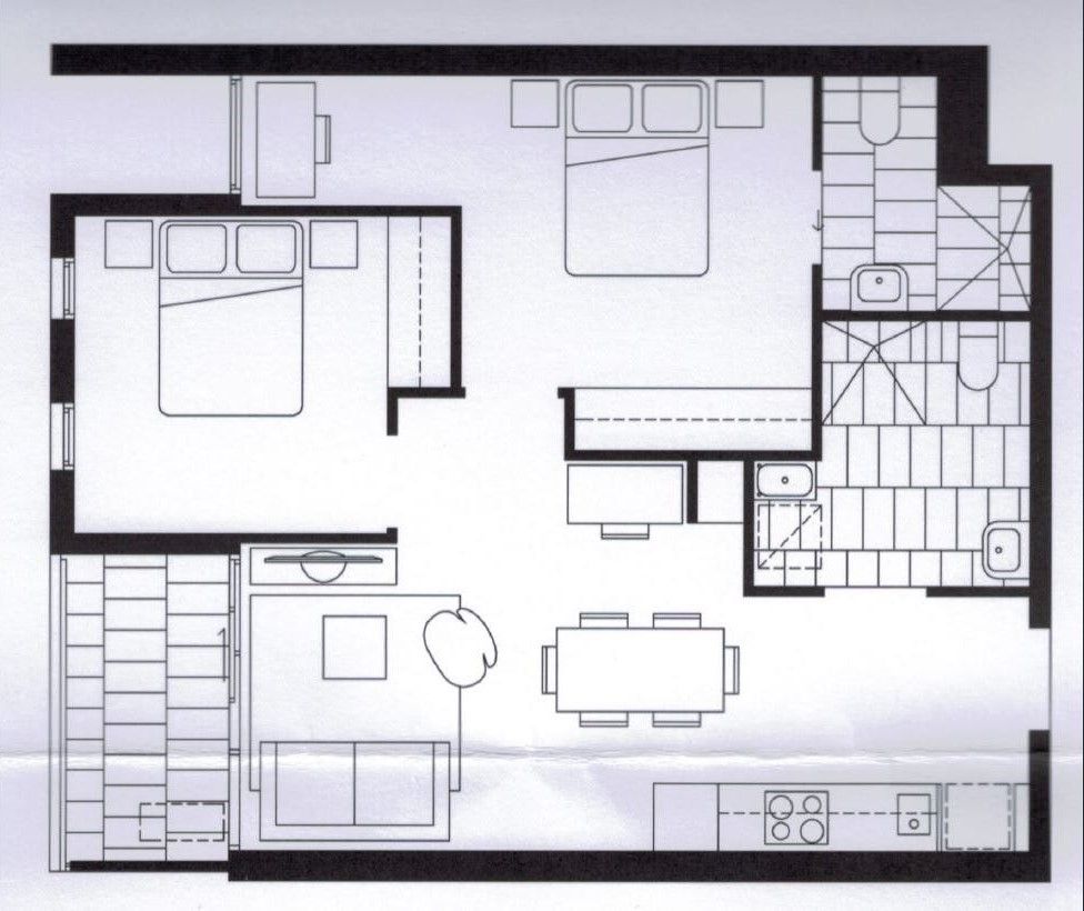 Contemporary 2-Bedroom SIL Residence – Prime Carlton Location — Floorplan 1