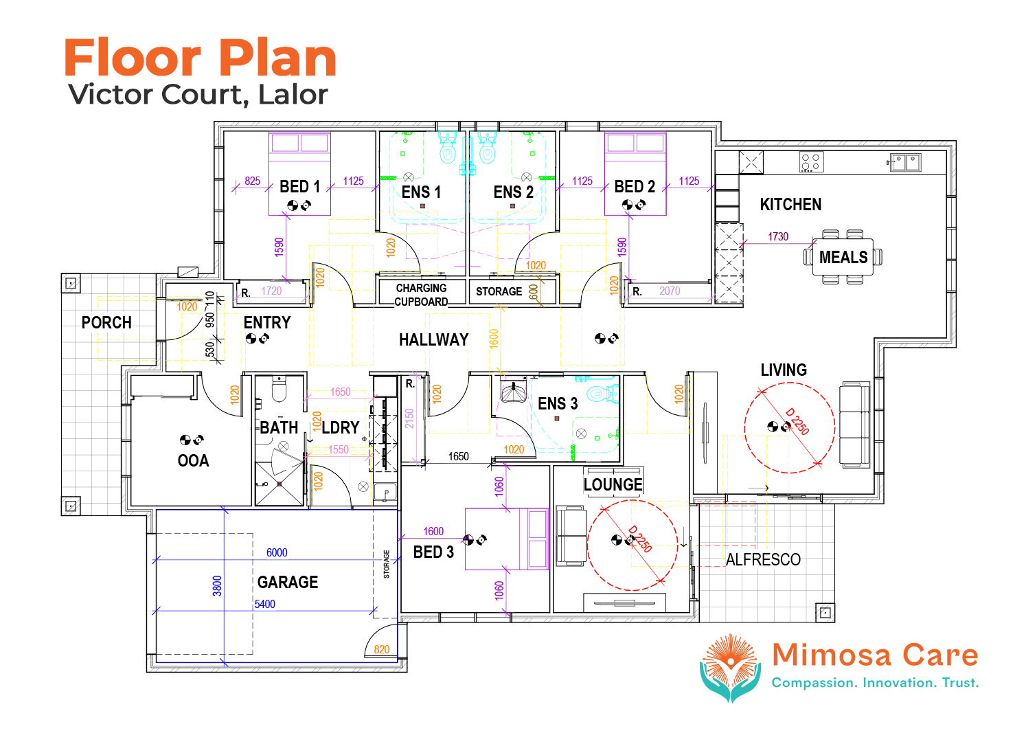 HPS 3 Bed SDA House Available in Lalor, Victoria - Available Now. — Floorplan 1