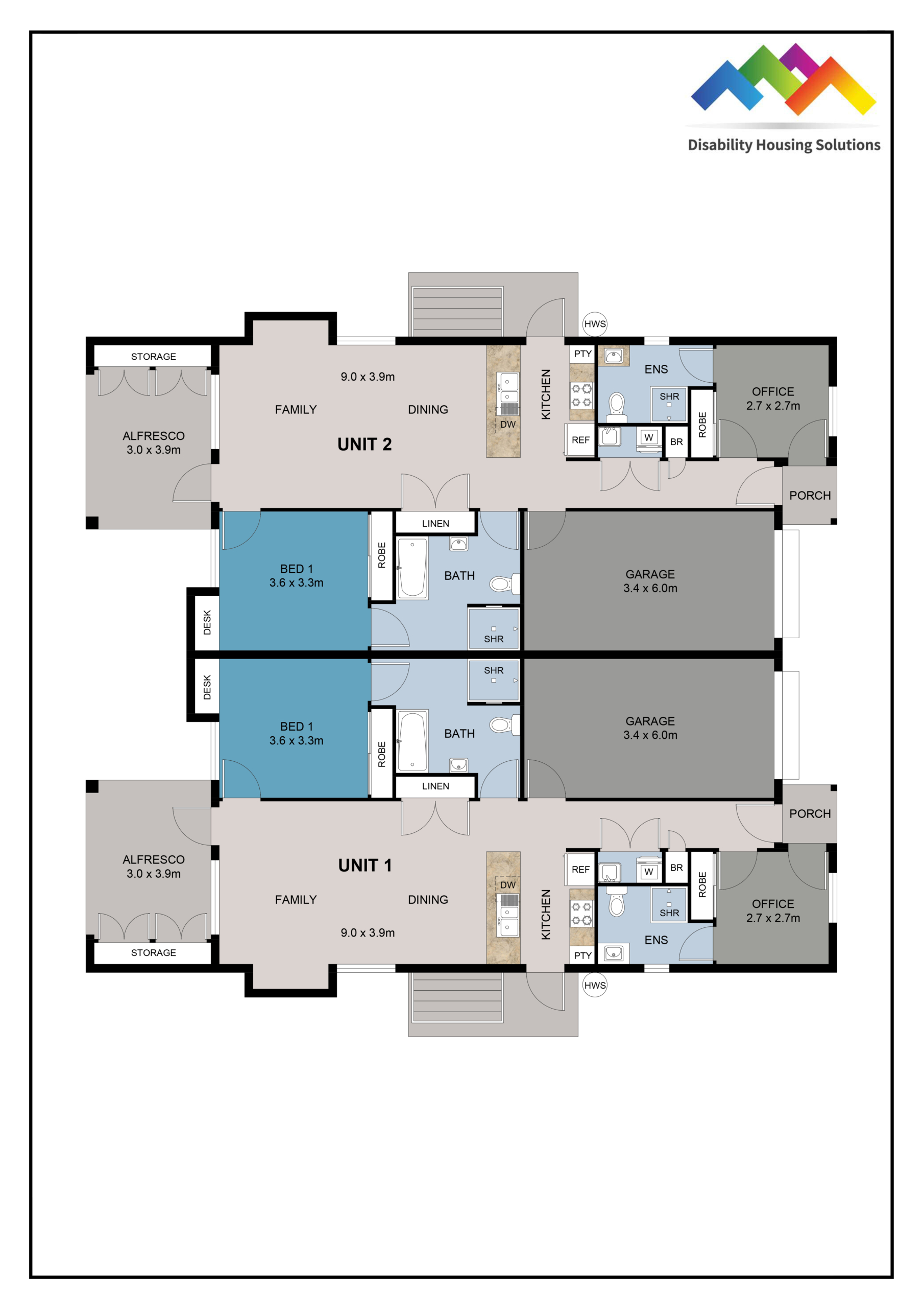AYR, BURDEKIN QLD – ROBUST DUPLEX (2 X 1 RESIDENT VILLAS) — Floorplan 2