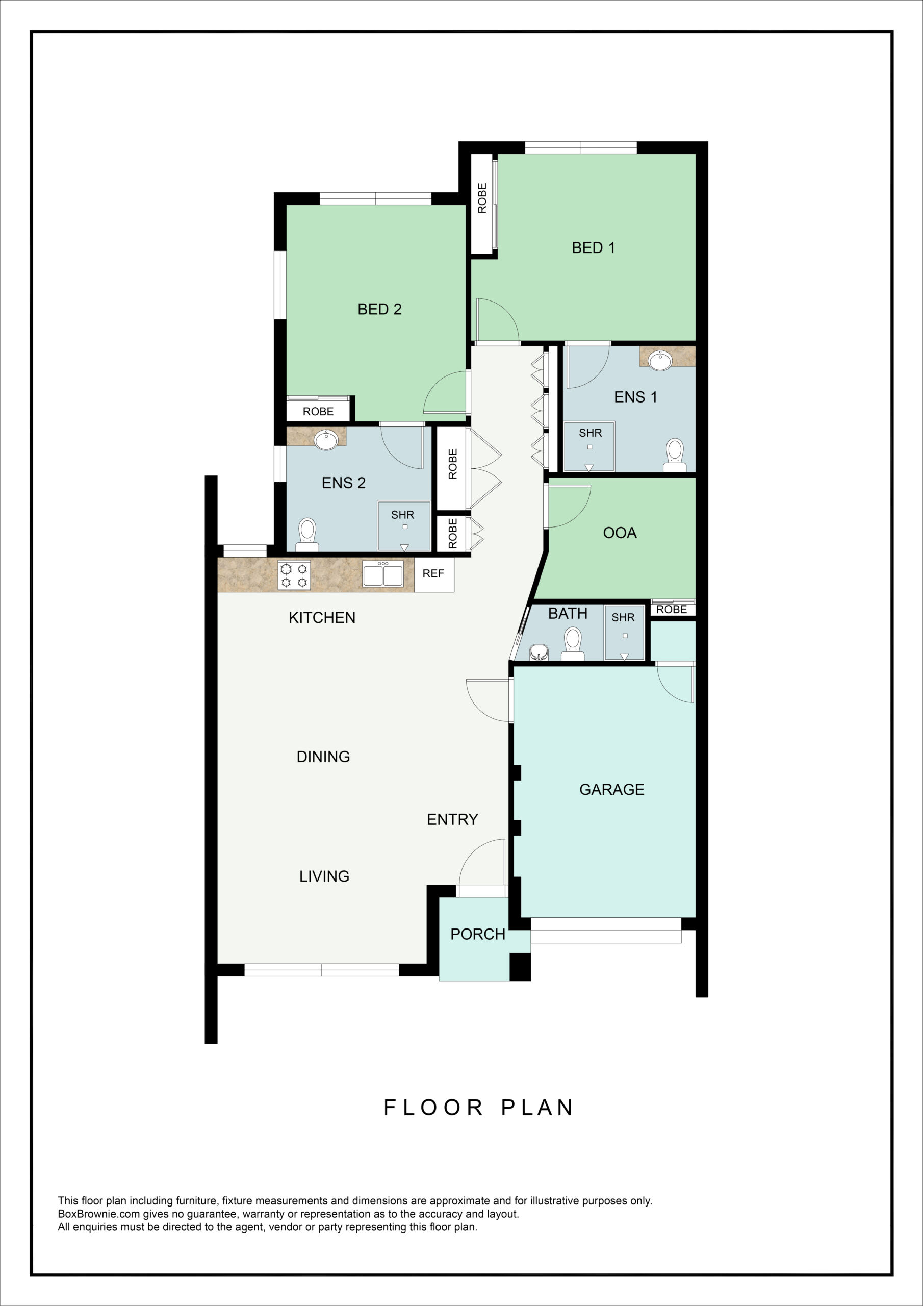 2 Bedroom Shared Home, Shoalwater — Floorplan 1
