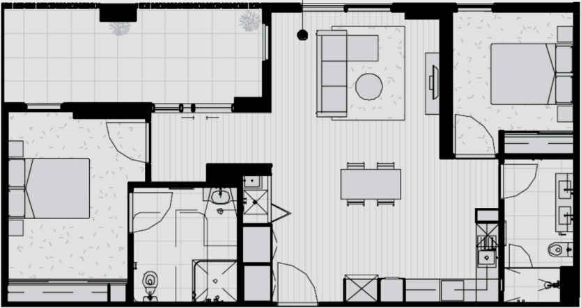 West Melbourne HPS 1:1 Apartments — Floorplan 1