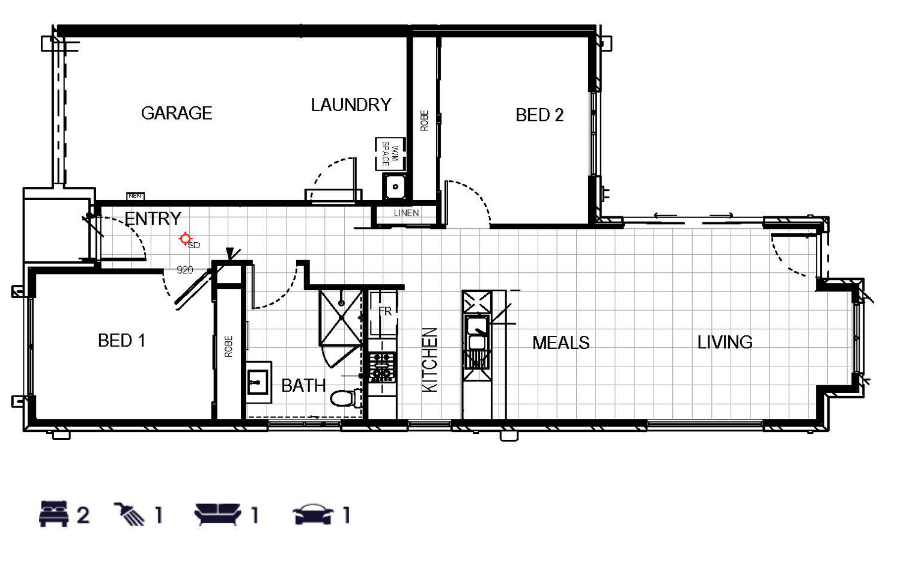 Improved Livability Unit - LIVE ALONE ON GROUP HOME RATE — Floorplan 1