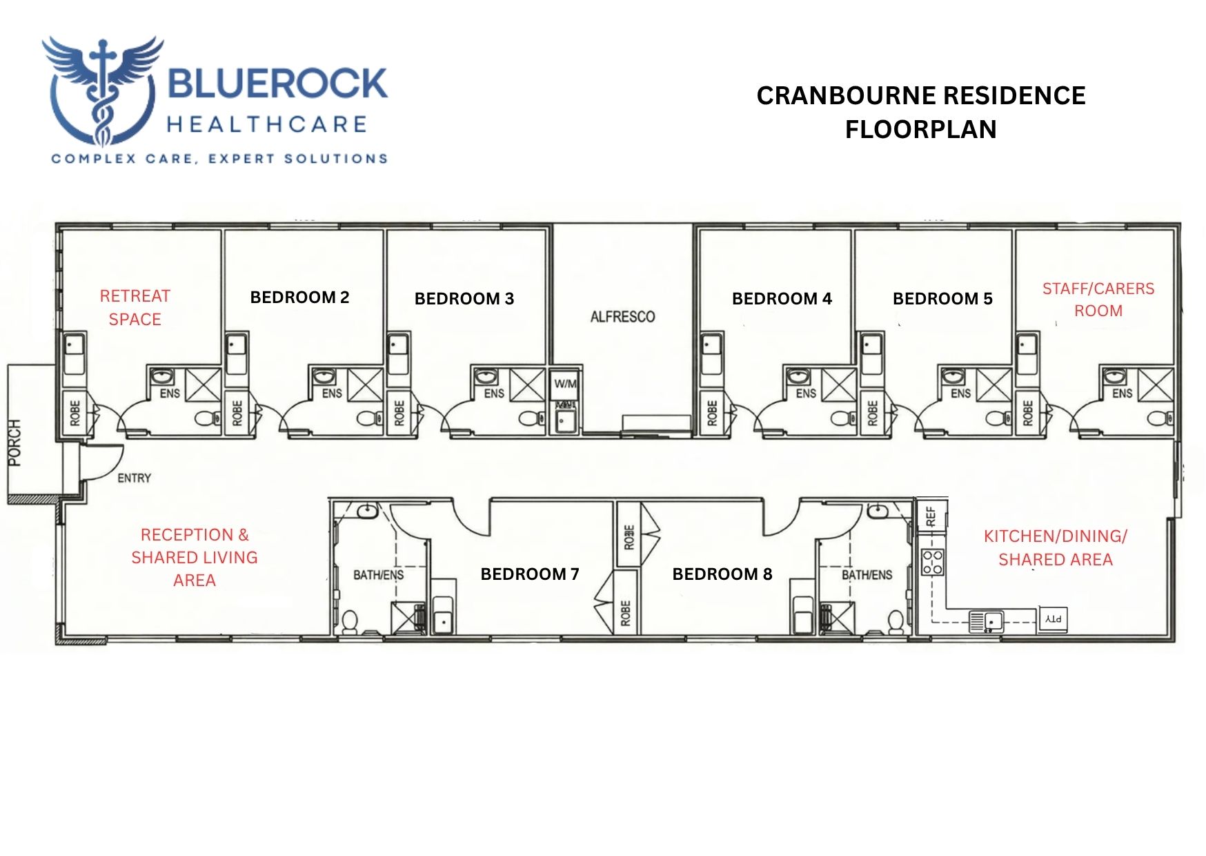 Newly Built Premium Residence Offering Elevated Living - 2 HPS/Bariatric Rooms — Floorplan 1
