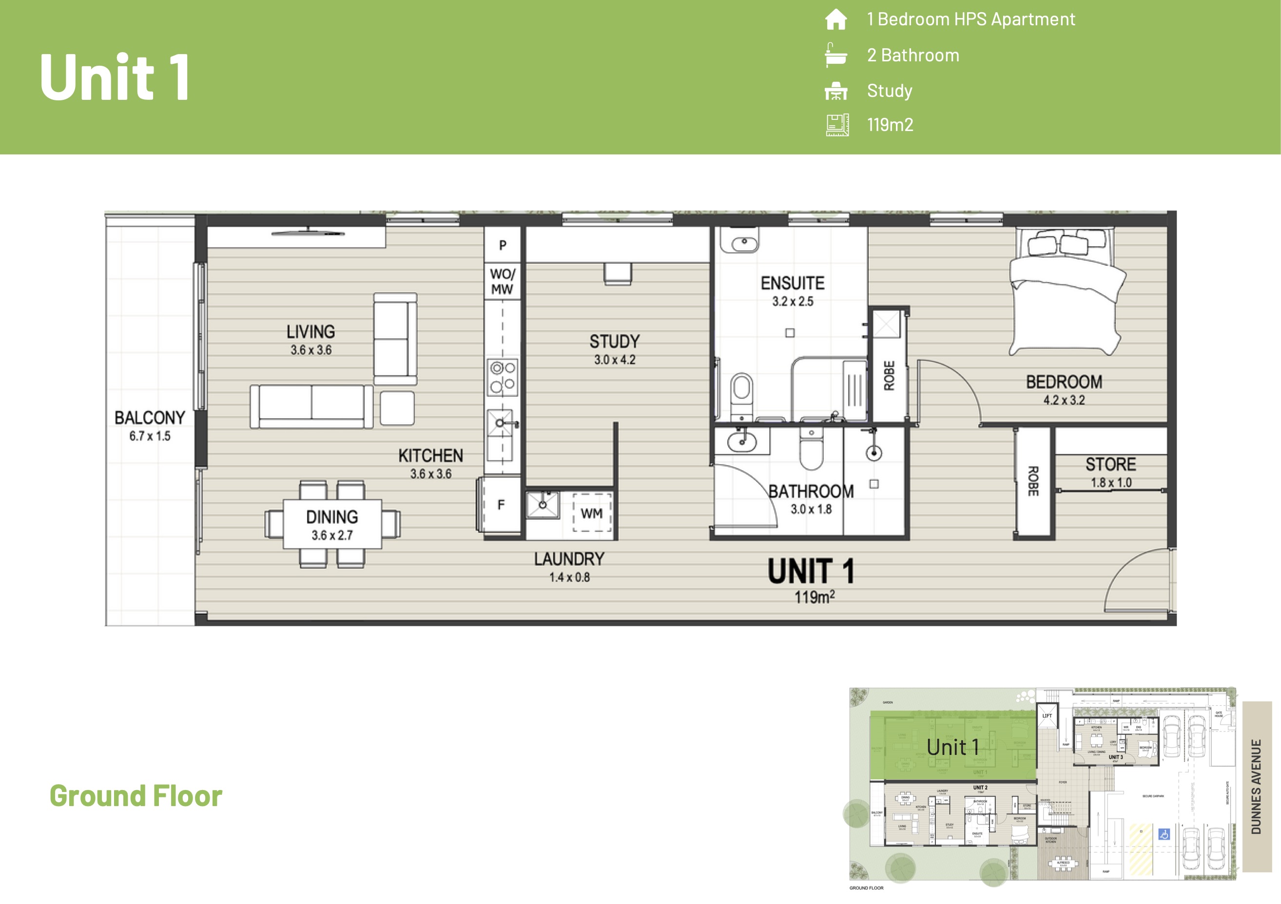Brand New 1-Bedroom HPS Apartments, Hope Island QLD — Floorplan 3