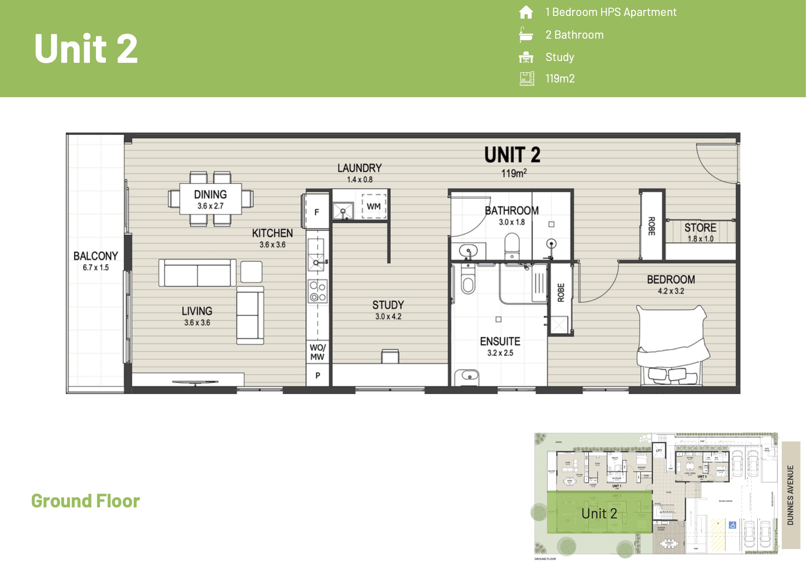 Brand New 1-Bedroom HPS Apartments, Hope Island QLD — Floorplan 4