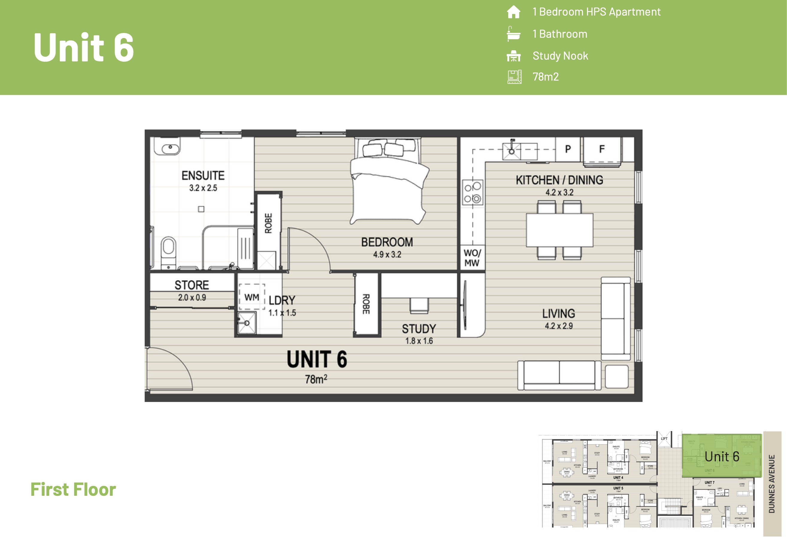 Brand New 1-Bedroom HPS Apartments, Hope Island QLD — Floorplan 7