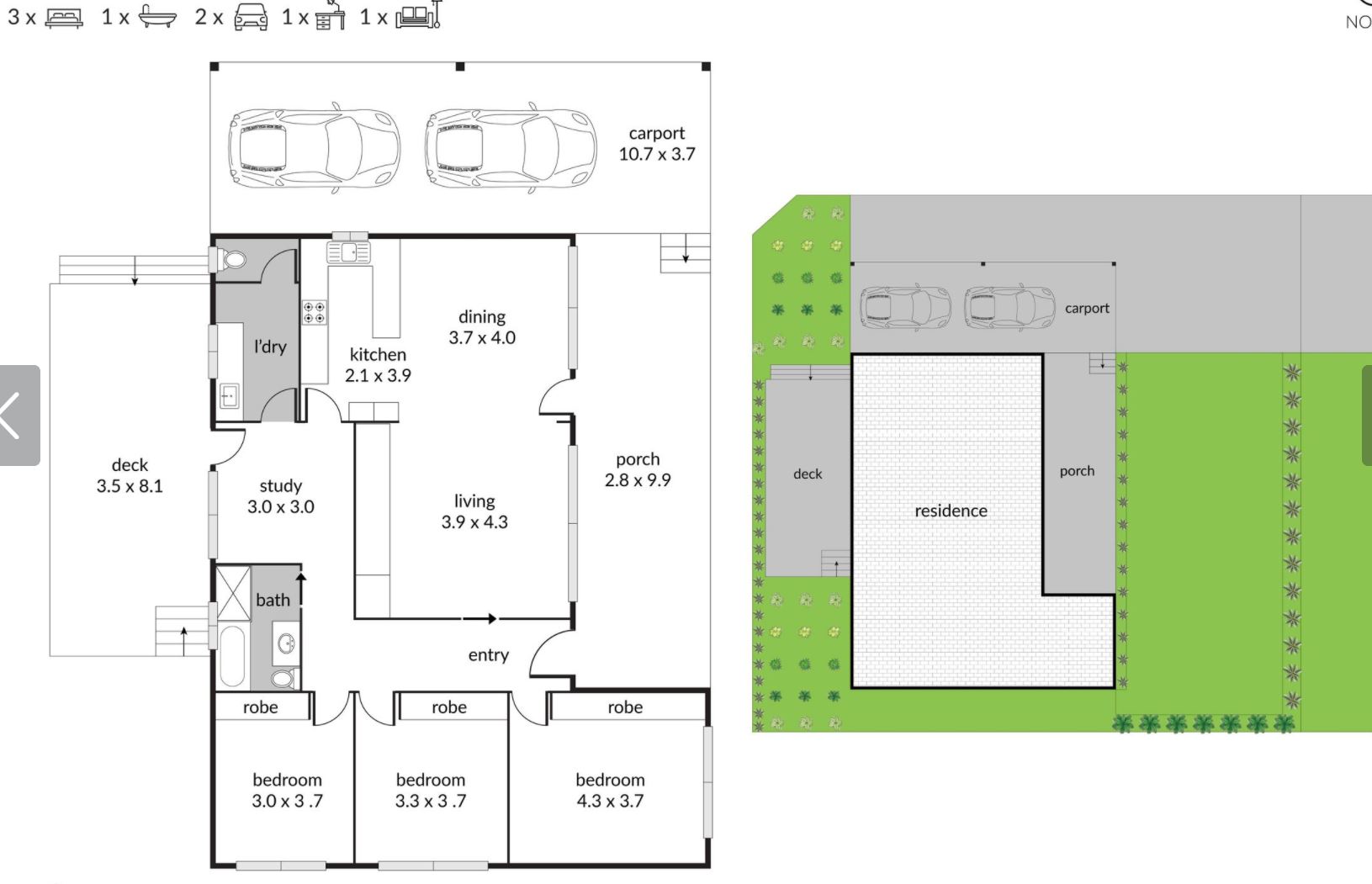 Lovely 3 bedroom MTA to live in by yourself — Floorplan 1