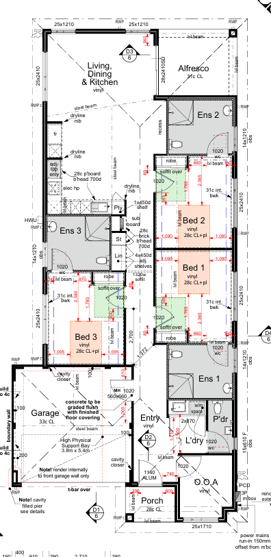 Dudley Park NEW 3 Bed HPS Home with Onsite Overnight Room — Floorplan 1