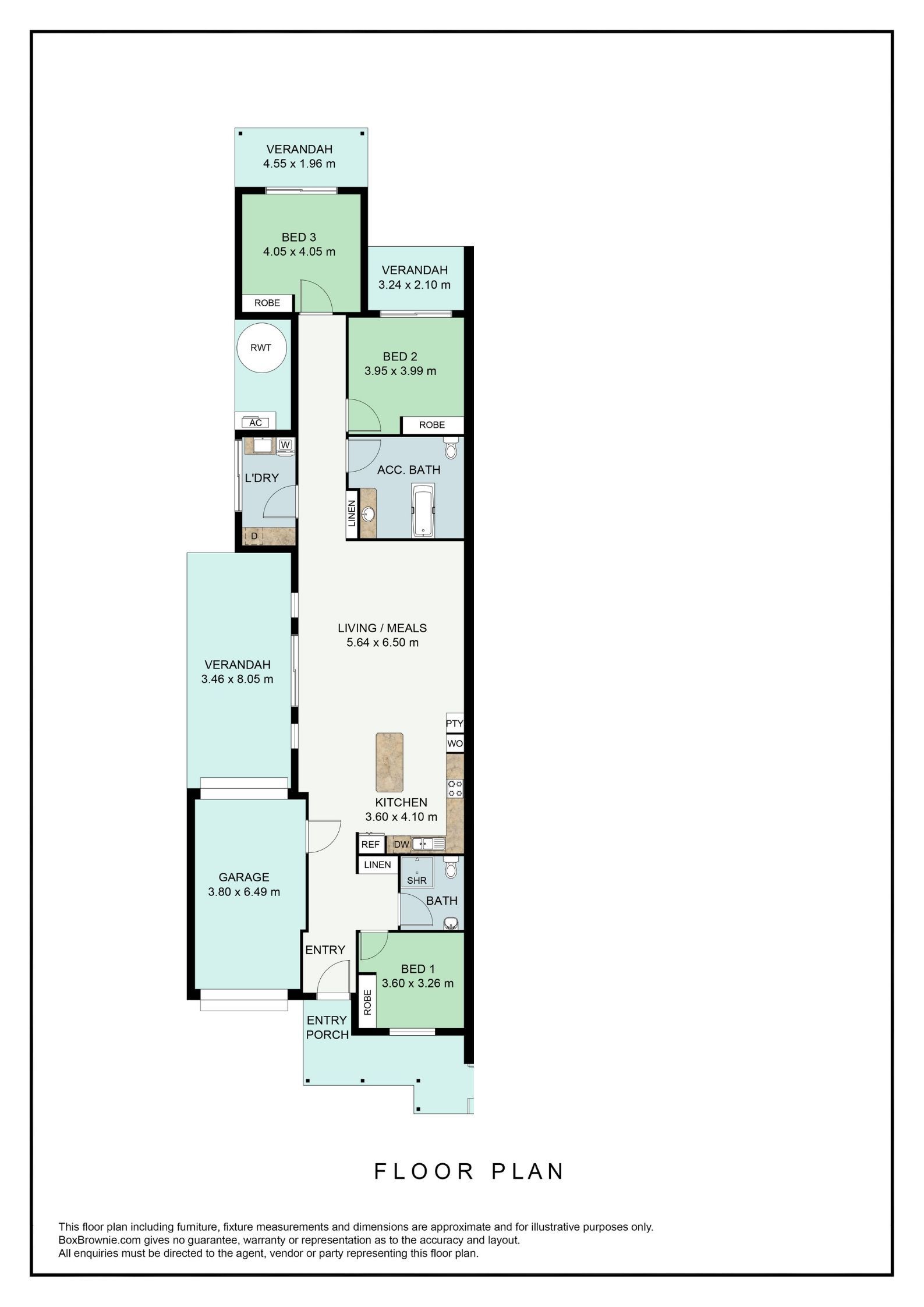 Whole Fully Accessible 3 Bedroom Home Available in Hendon — Floorplan 1