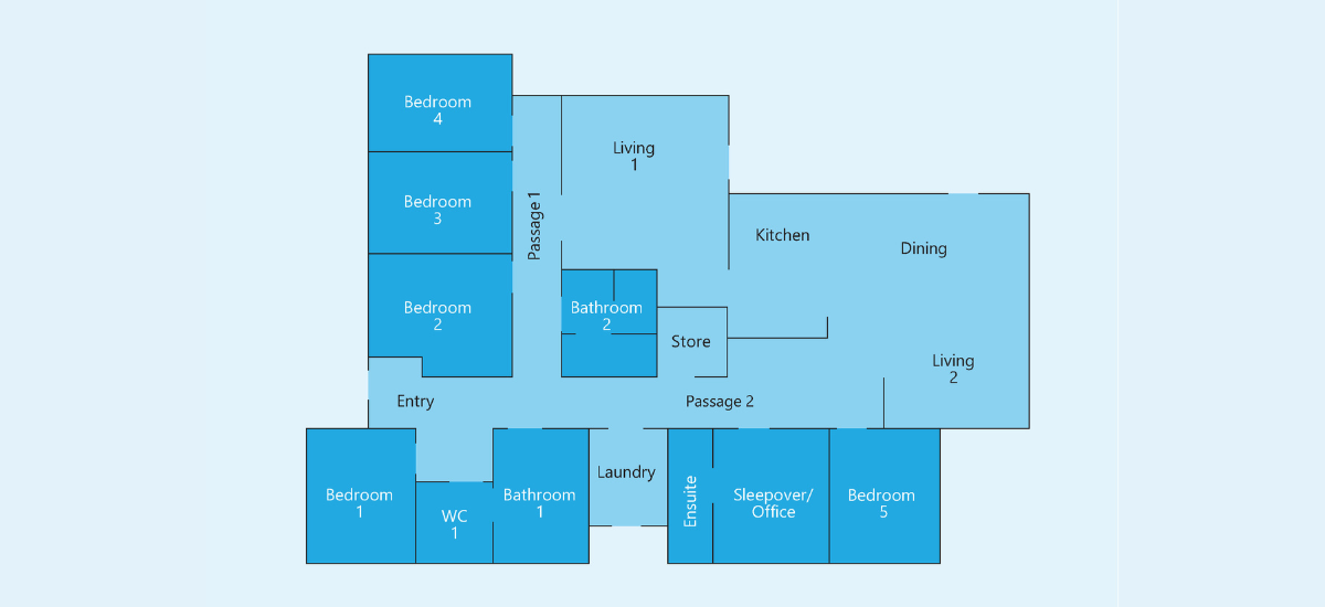 Leafy green and tranquil home — Floorplan 1