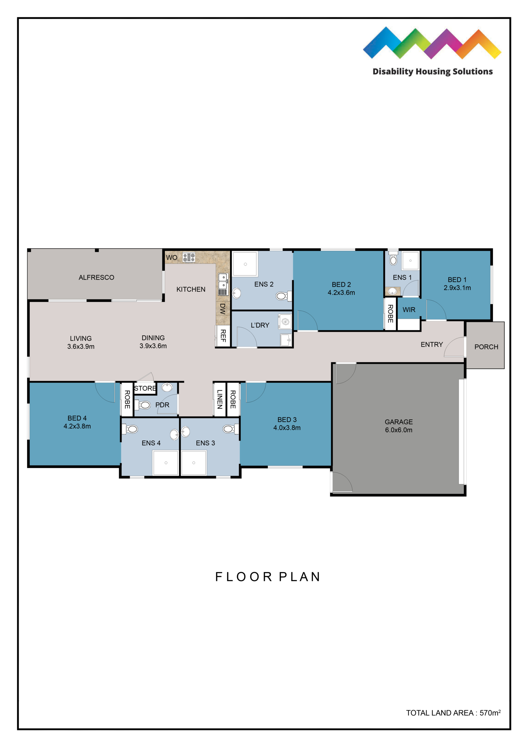 Torrington, Toowoomba Qld - HIGH PHYSICAL SUPPORT HOUSE — Floorplan 1