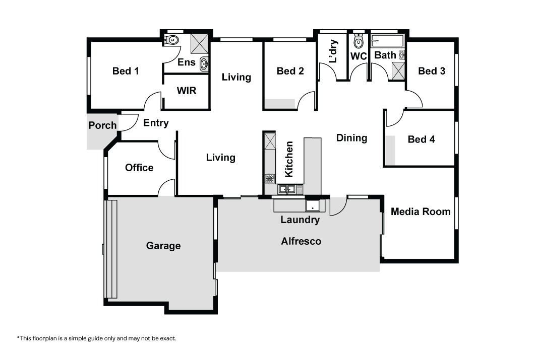 Modern SIL home in Caboolture with open-plan living and outdoor entertainment — Floorplan 1