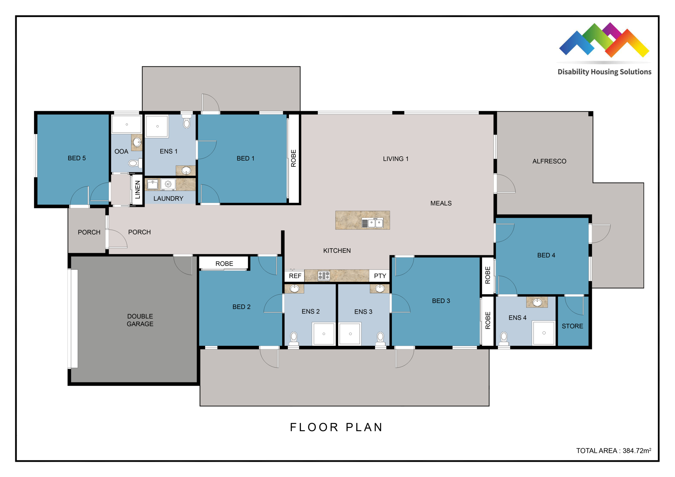 STIRLING, CANBERRA A.C.T – 1 VACANCY, HIGH PHYSICAL SUPPORT HOUSE — Floorplan 1