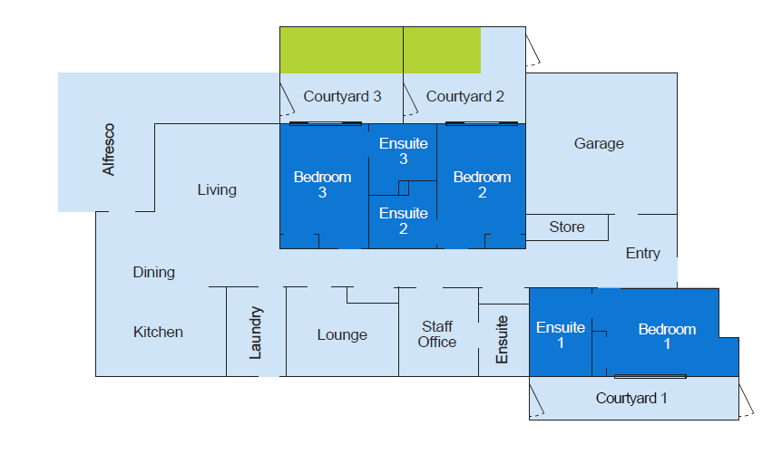 Supported Independent Living in Hadfield — Floorplan 1