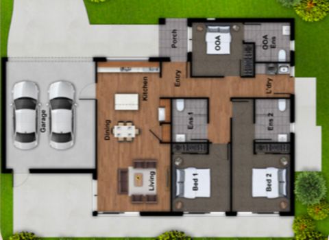 Improved Livability, 2 Bedroom SDA House, 2 Participants — Floorplan 1