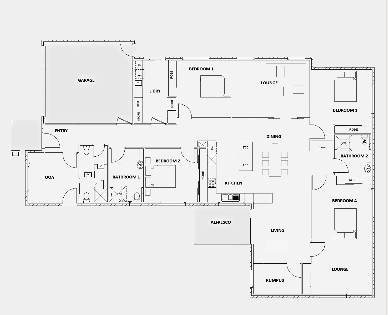 Wollert - 4 Resident House - Vacancy — Floorplan 1