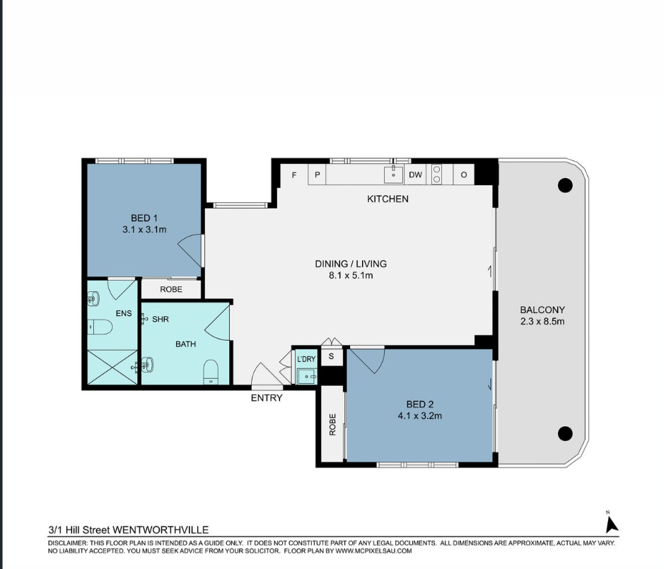 Stylish Improved Liveability SDA Apartment – Wentworthville — Floorplan 1
