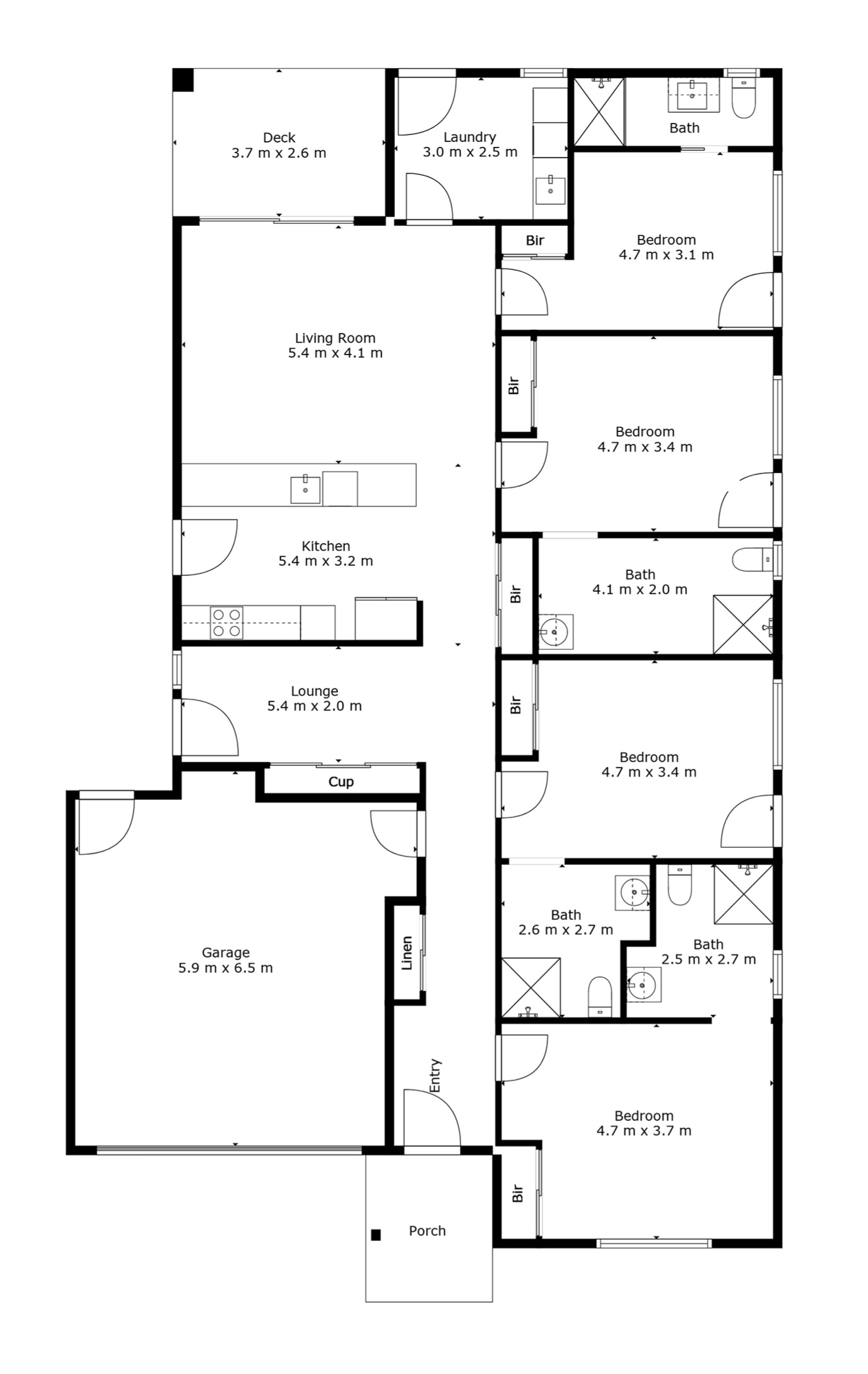 Modern 4-Bedroom HPS - Labrador Street, Clyde North VIC — Floorplan 1