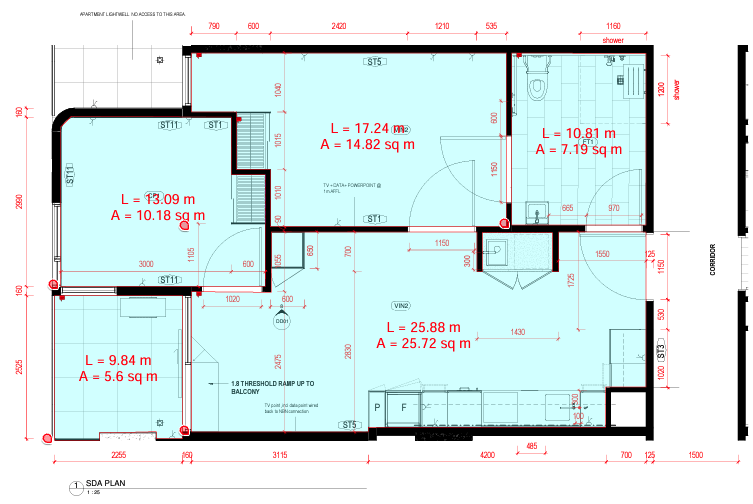 Near NEW two bedroom apartment for one resident centrally located in Hawthorn — Floorplan 2