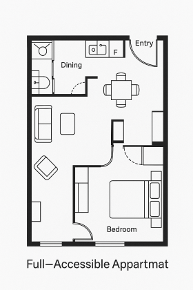 Fully accessible sil apartment — Floorplan 1