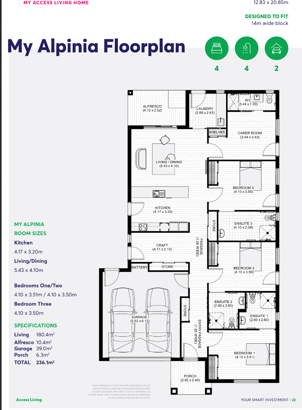 High Physical Support or Robust, 4 Bedroom SDA House, 3 Participants — Floorplan 1