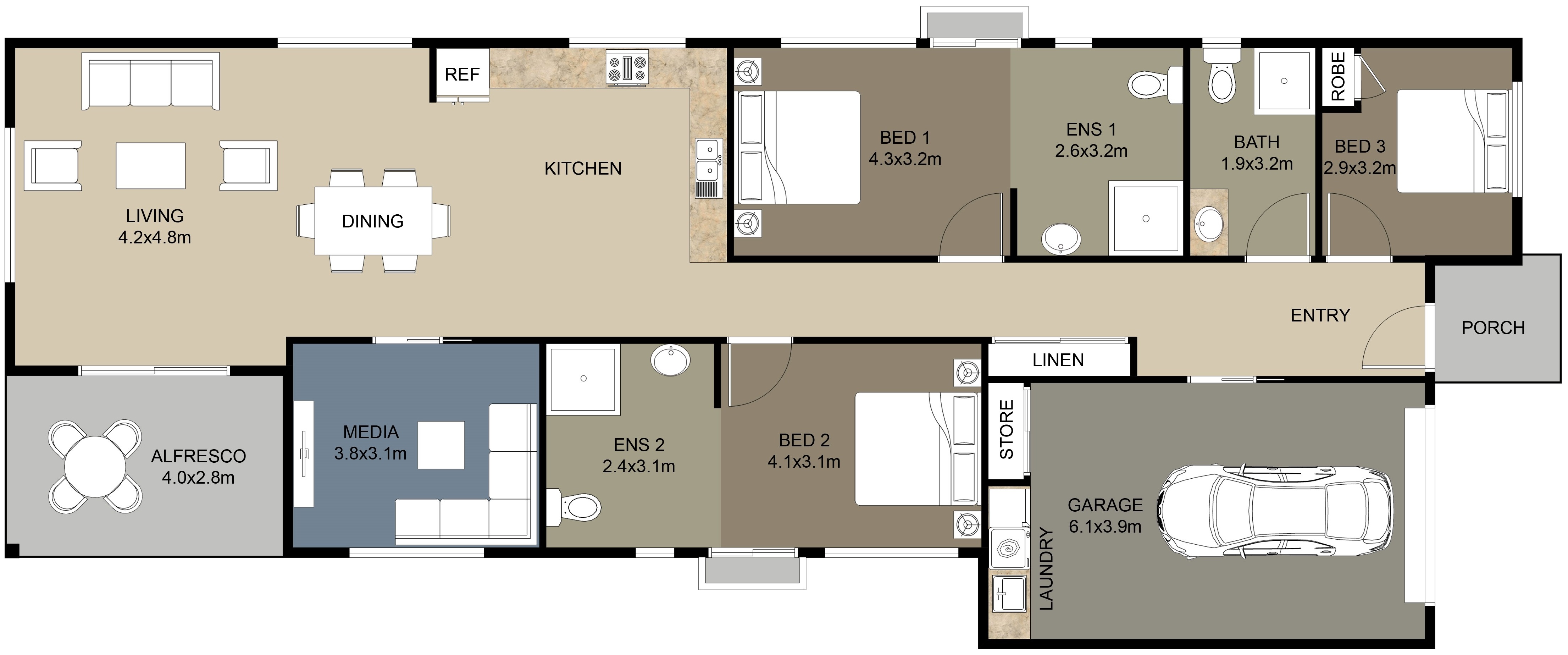 2 HPS Rooms + OOA + Media Room, in Avenell Heights — Home image 18