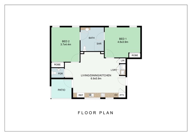 2 Bedroom Shared Apartment, Stafford — Floorplan 1