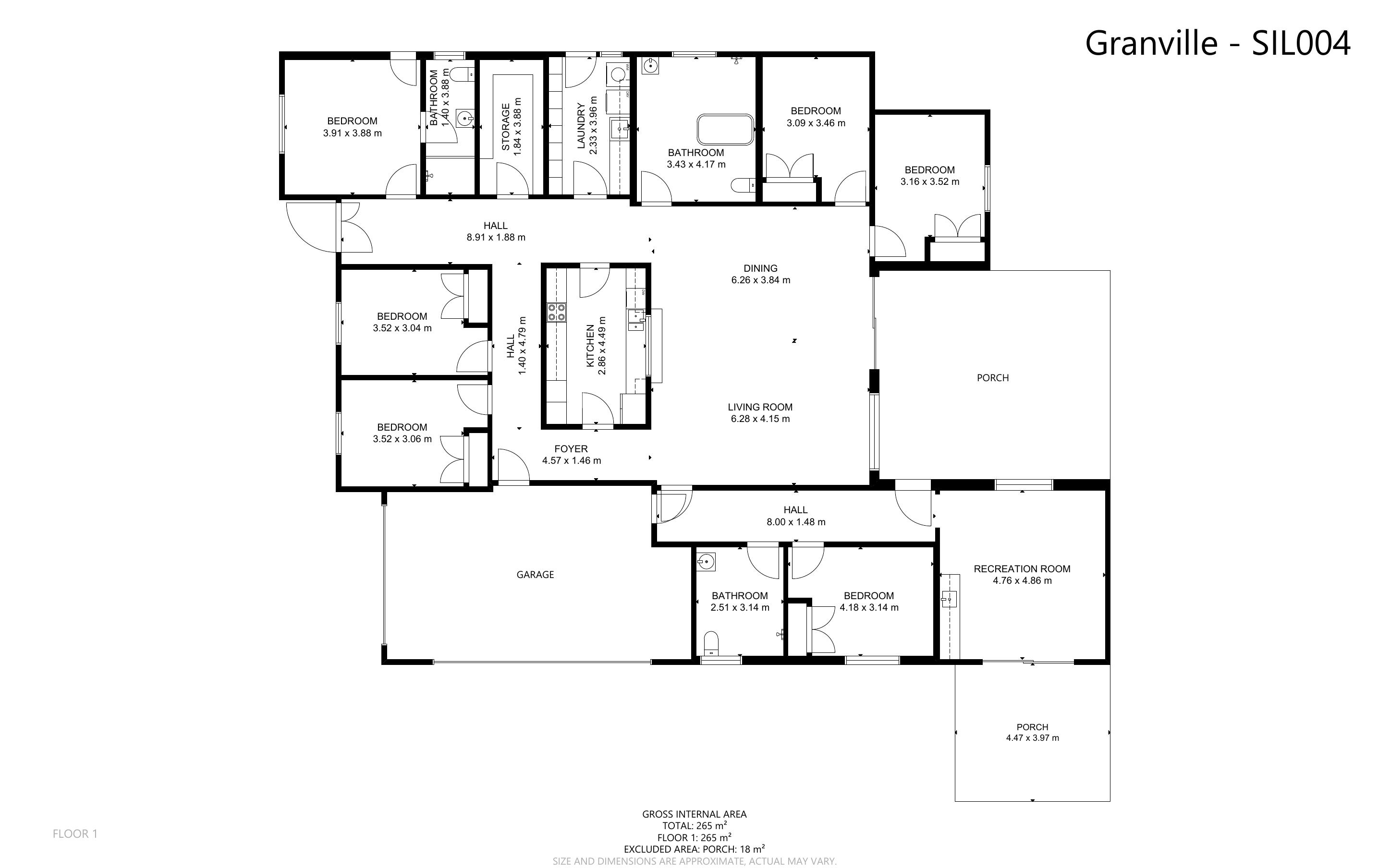 Quiet and convenient home in Granville, Parramatta South — Floorplan 1