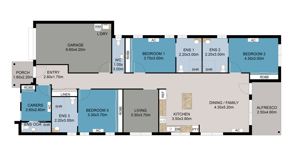 REDBANK PLAINS QLD – HIGH PHYSICAL SUPPORT HOUSE — Floorplan 1