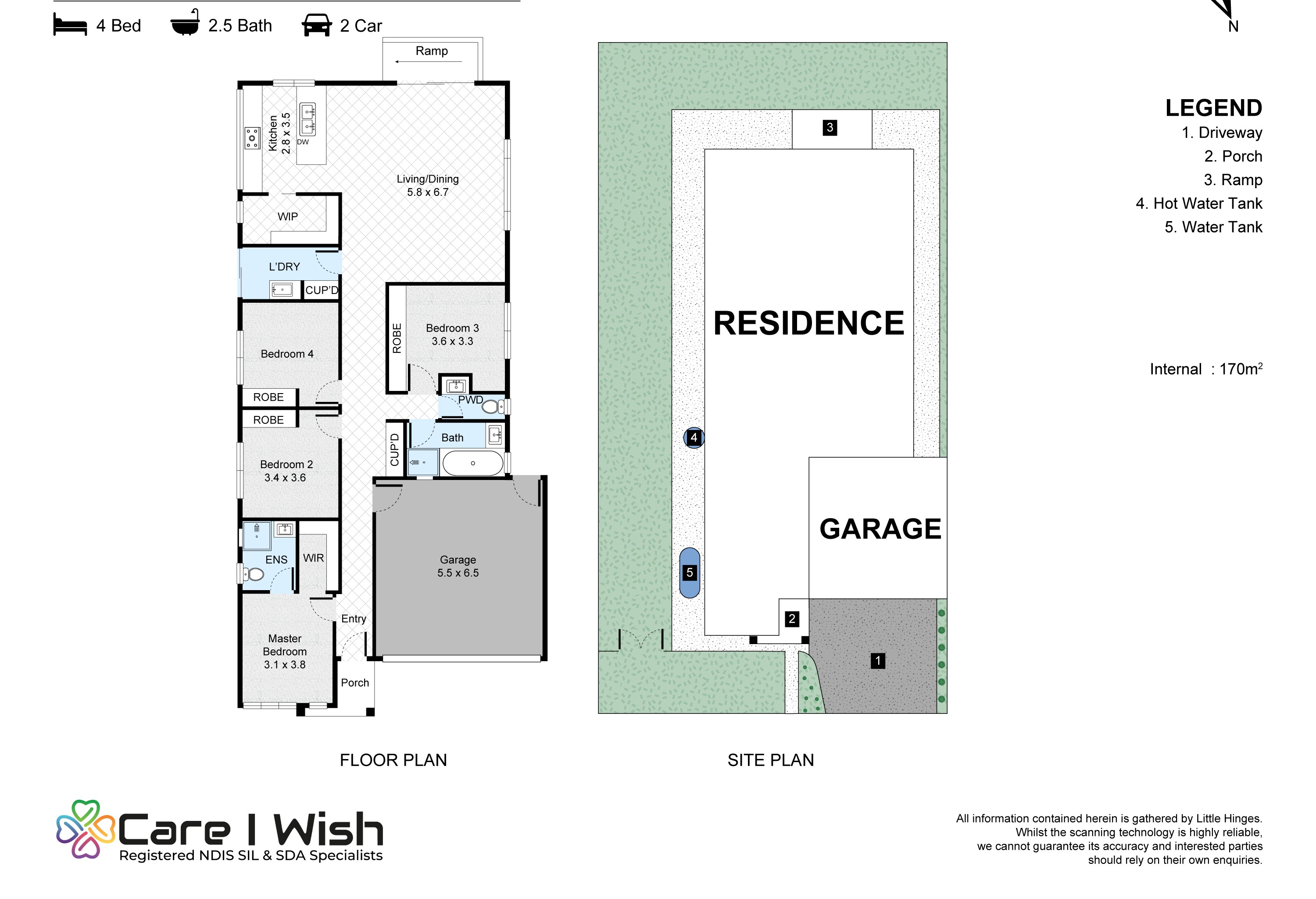 Gorgeous SIL Home close to the beach - Wheelchair Friendly — Floorplan 1