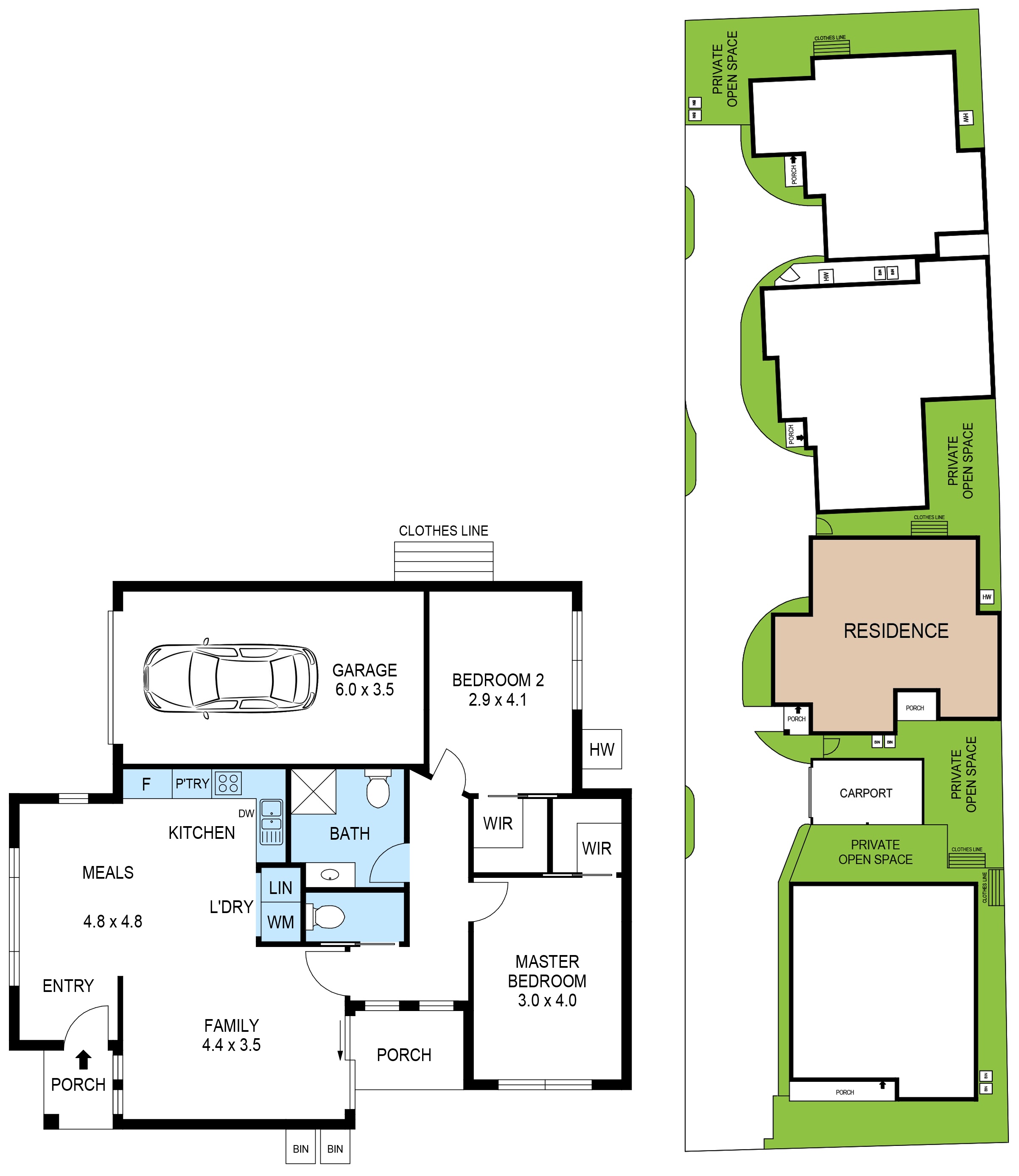2 Bed Improved Livability Villa - 1 of 3 — Floorplan 1
