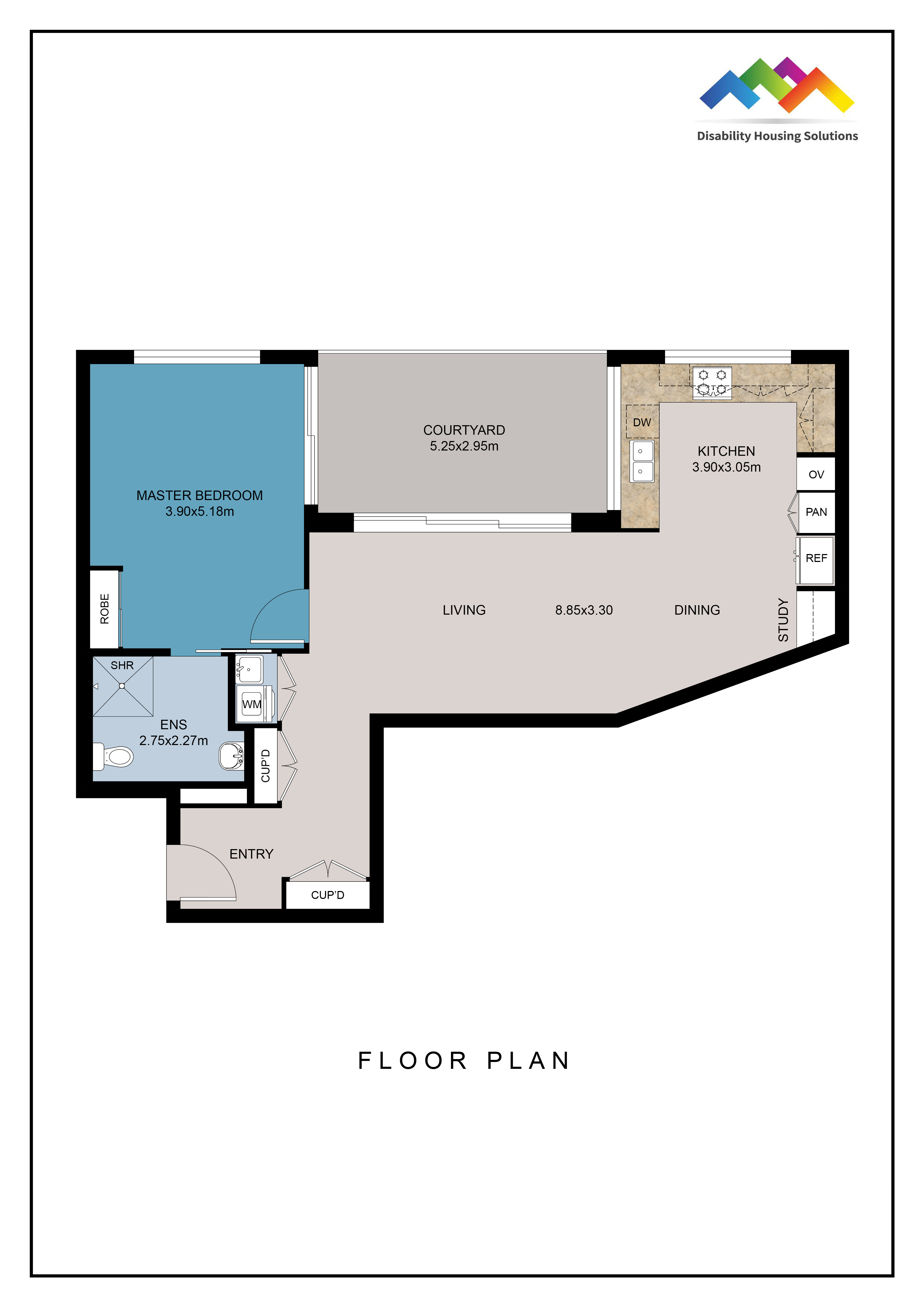 NUNDAH QLD – FULLY ACCESSIBLE APARTMENT — Floorplan 1