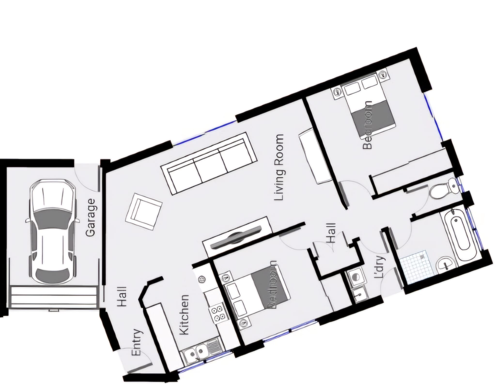 Accesible Lowset home- Single Occupancy — Floorplan 1