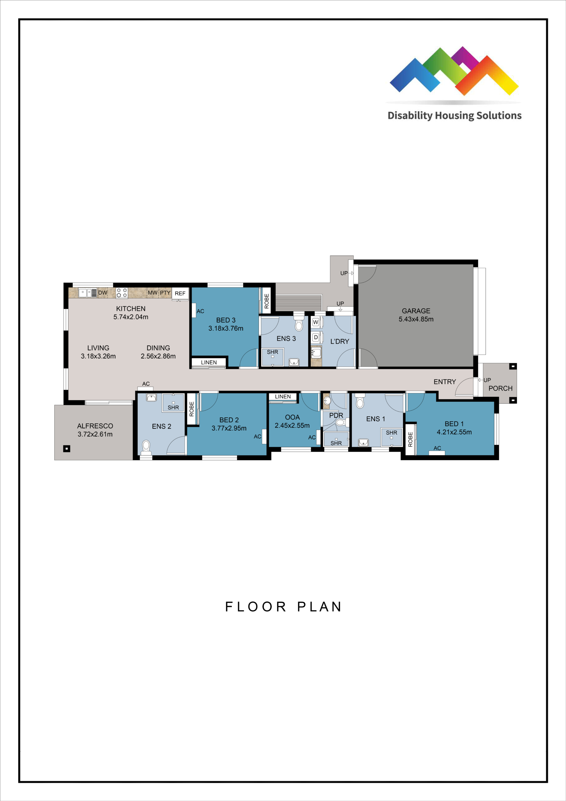 BUNDAMBA, QLD – HIGH PHYSICAL SUPPORT (HPS) HOME — Floorplan 1
