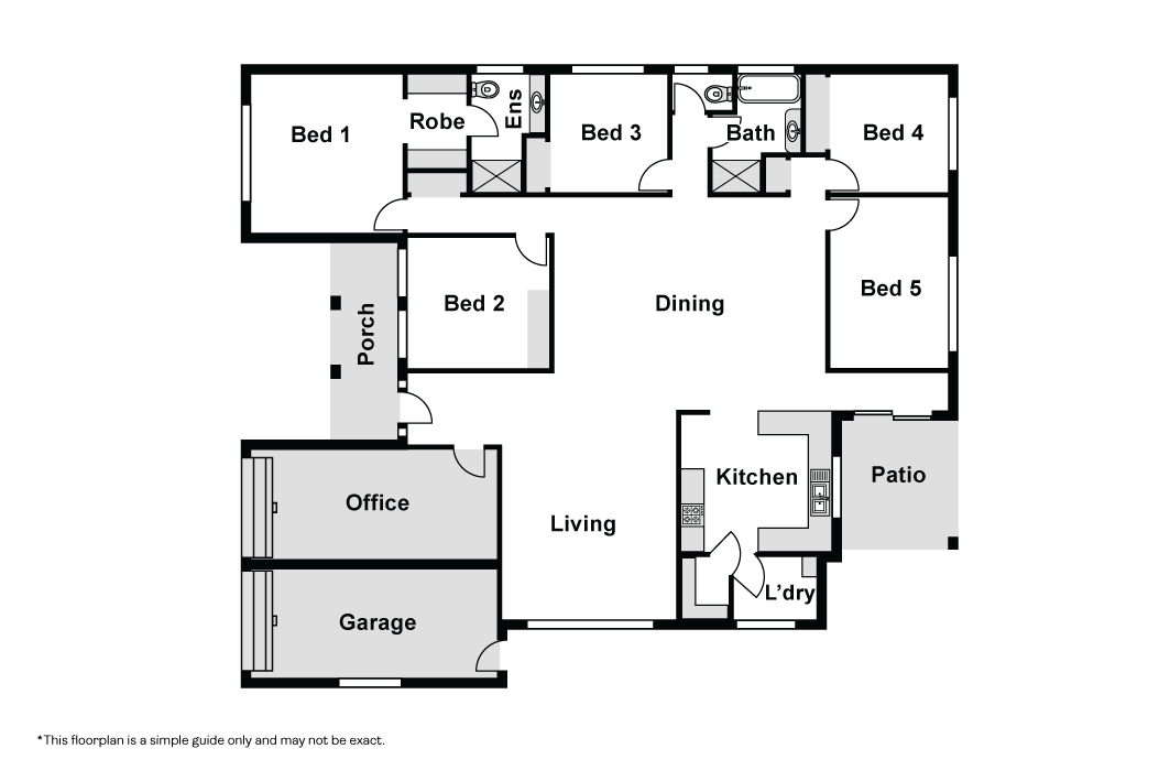 Pimpama retreat: spacious shared areas with fun-filled backyard — Floorplan 1