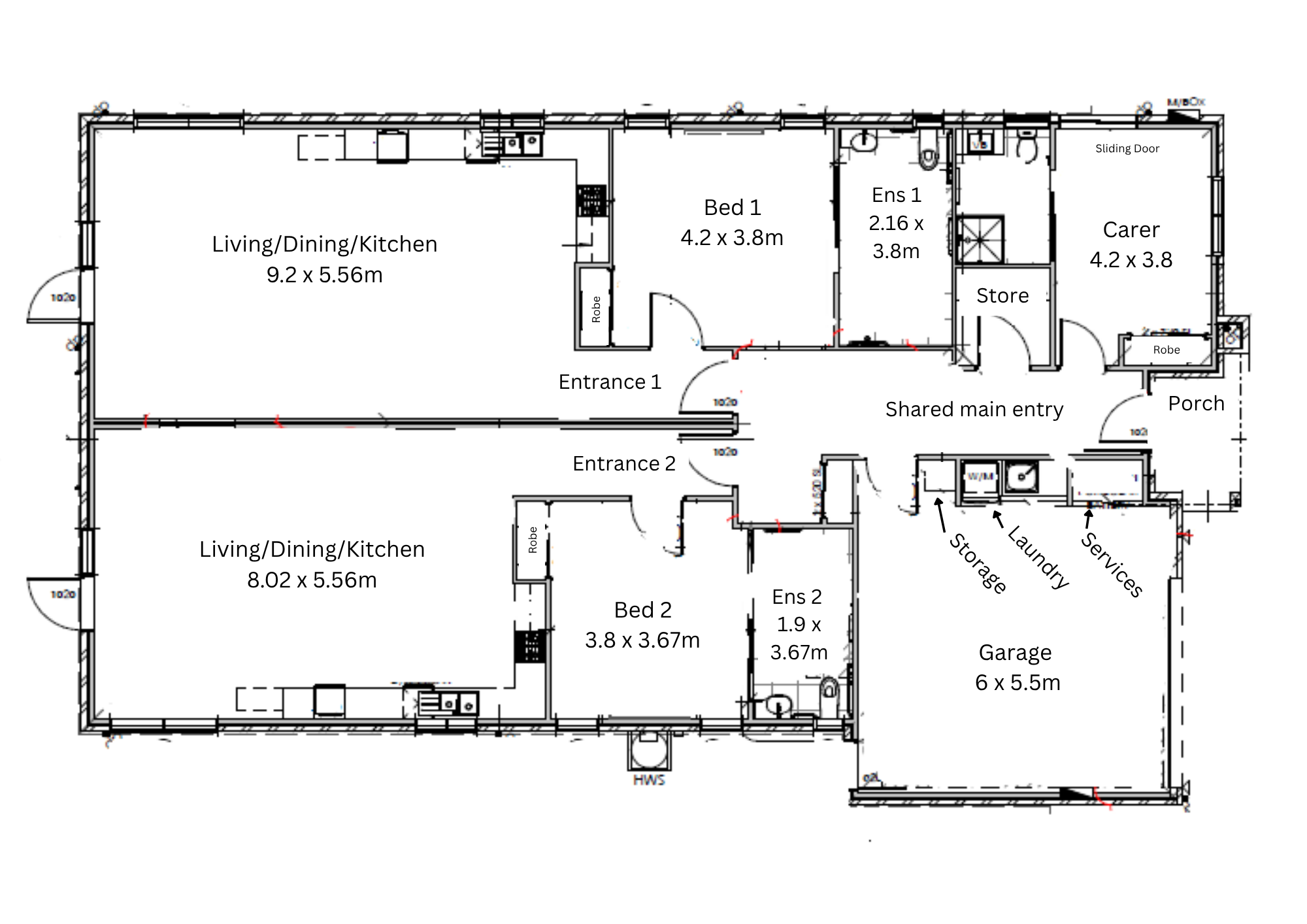 Purpose-Built Dual Unit Home Available in Waurn Ponds, Geelong — Floorplan 1