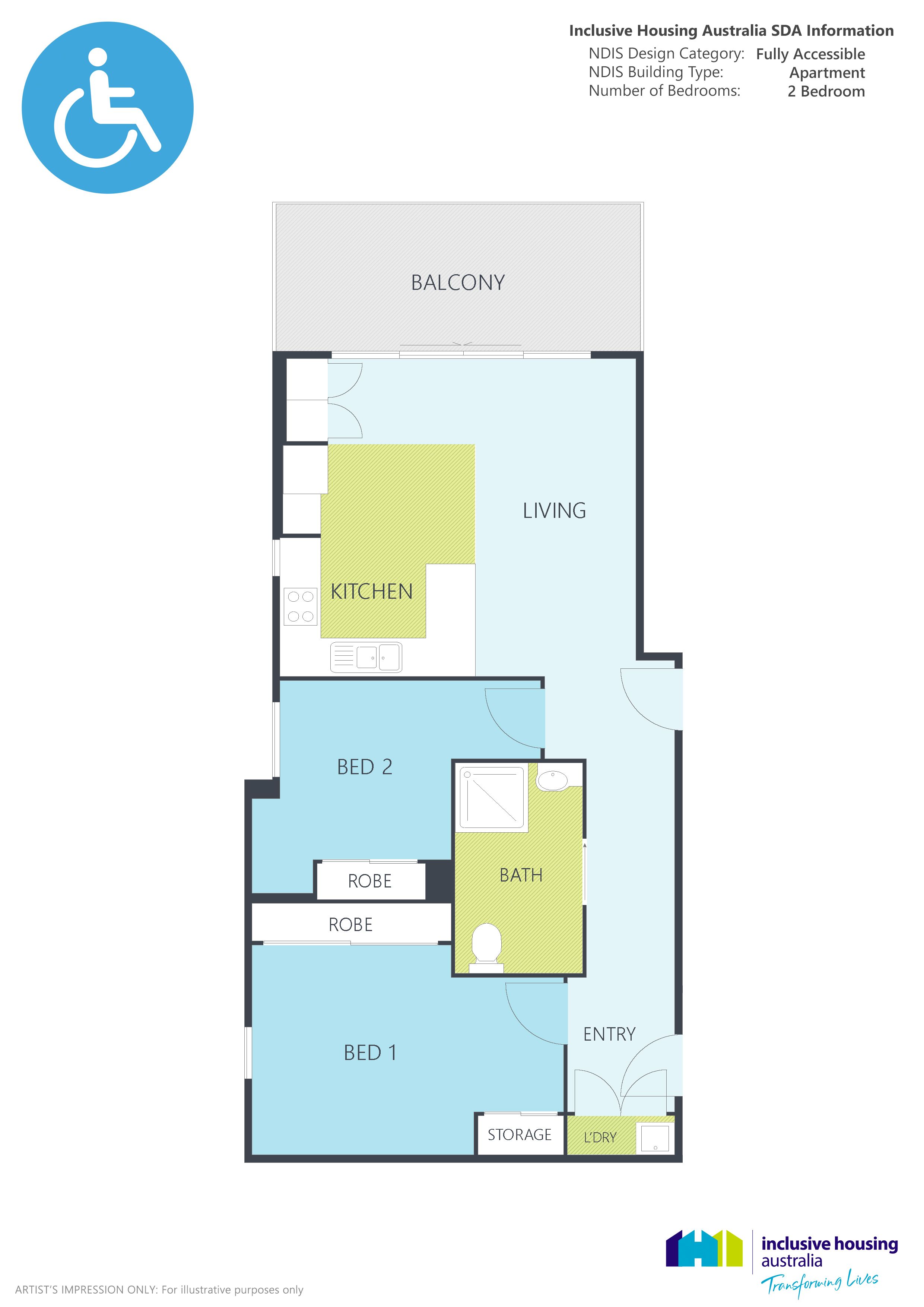2-bedroom Apartment in Ryde — Floorplan 1