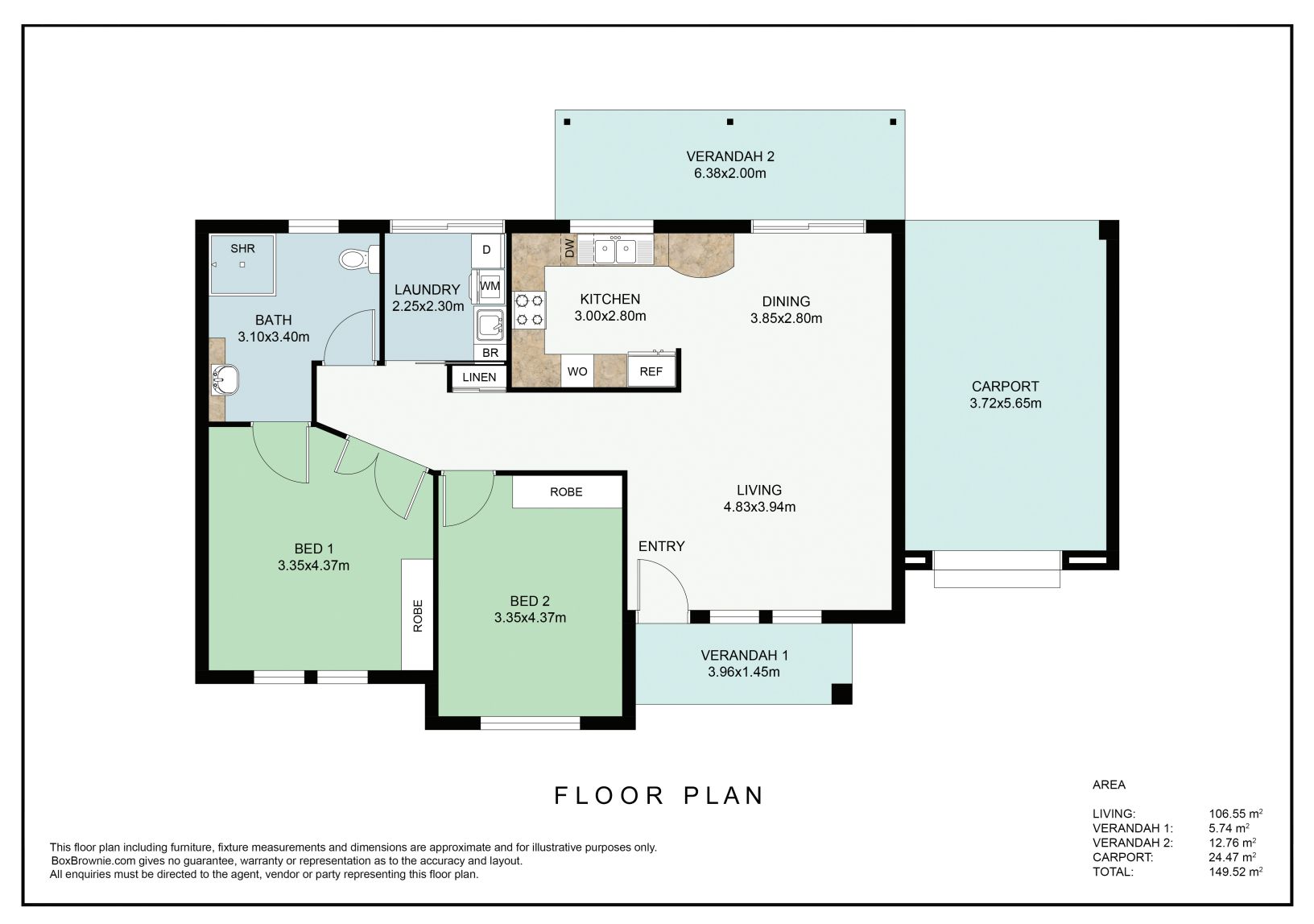 Single Occupancy Whole 2 Bedroom Villa in Elizabeth Grove — Floorplan 1