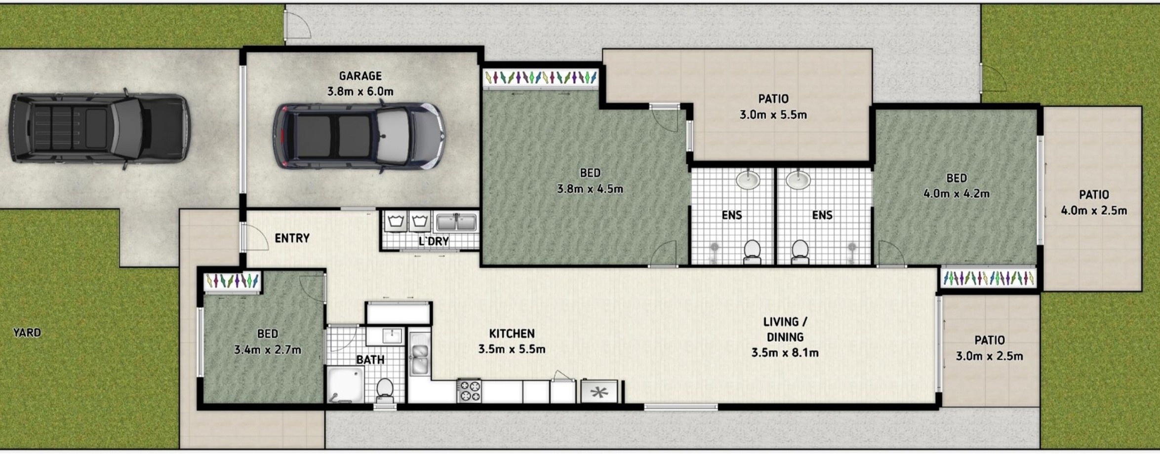 2 SDA (High Physical Support) Rooms + OOA, in Brassall — Floorplan 1