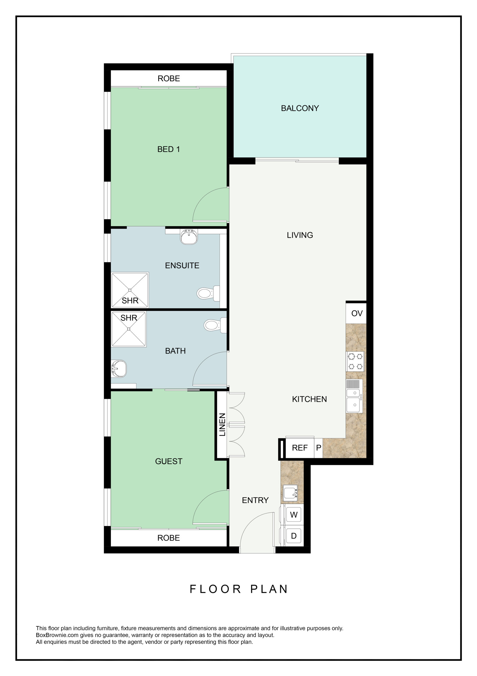 2 Bedroom Apartments, Aitkenvale — Floorplan 1