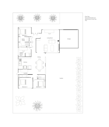 Cozy 1 Bedroom SIL,STA, MTA, Pet Friendly Home in Wantirna South  24/7 Care — Floorplan 1