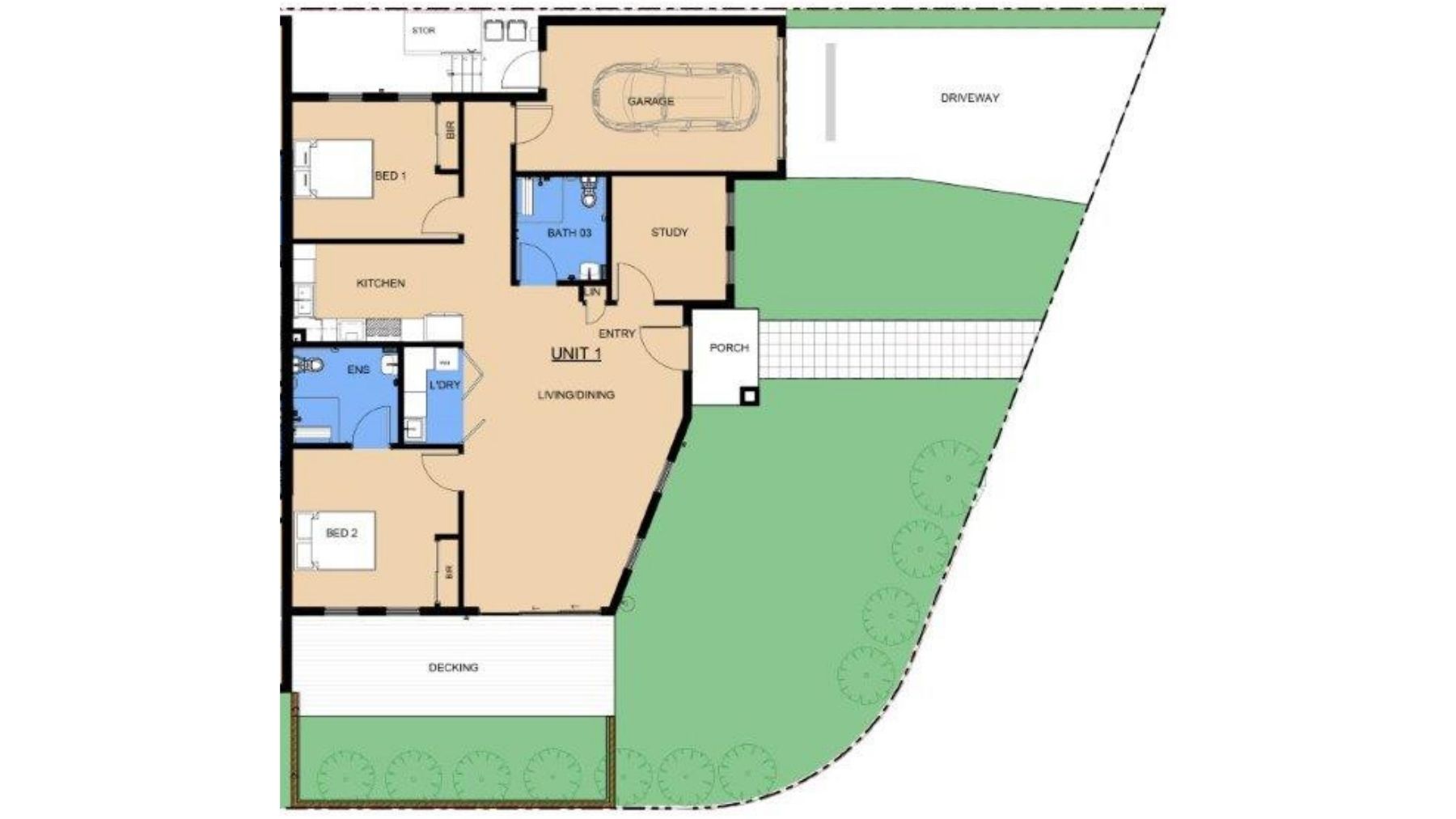 SDA HPS 2 Bedroom Villa plus OOA Ashwood, Vic 259 — Floorplan 1