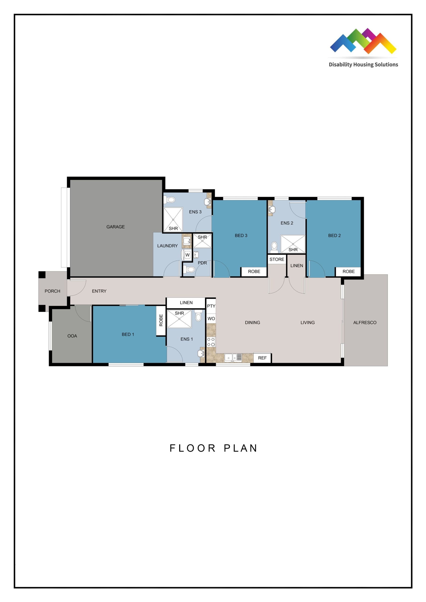 PALMVIEW, SUNSHINE COAST QLD – HIGH PHYSICAL SUPPORT HOUSE — Floorplan 1