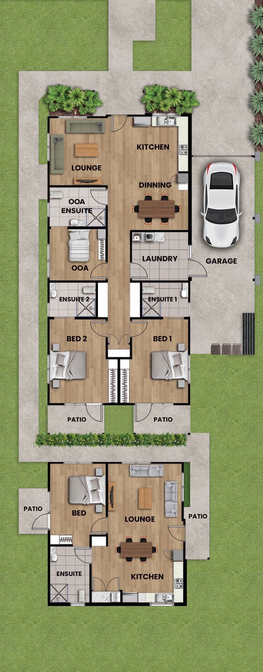 Modern 2-Bedroom HPS SDA Home with Onsite Overnight Assistance — Floorplan 1