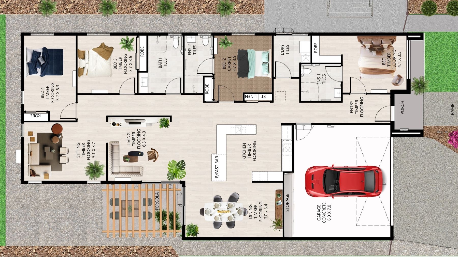 SDA FA 3 Bedroom House plus OOA Officer, Vic  169 — Floorplan 1