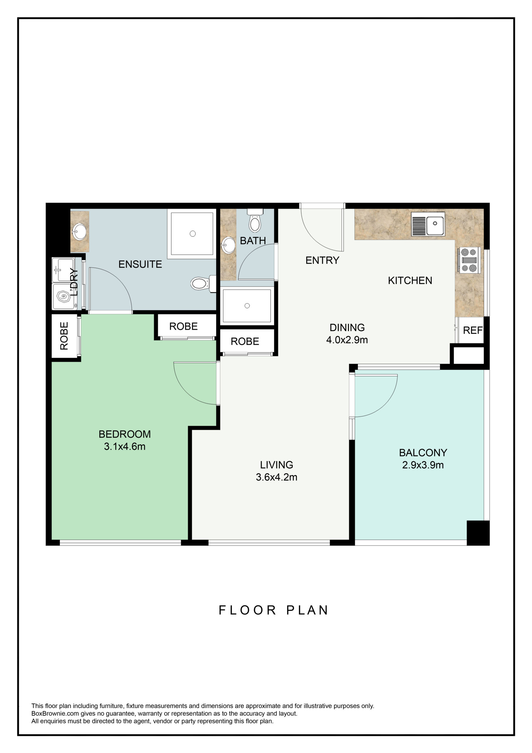 1 Bedroom Apartments, Williams Landing — Floorplan 1